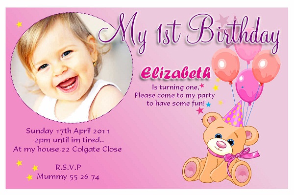 1st Birthday Invitation Baby girl