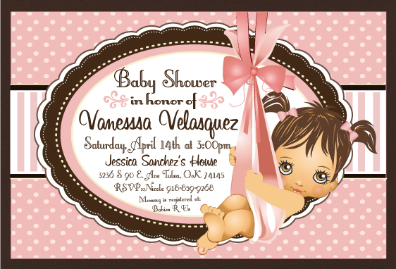Baby Shower Invitation for Girl Pink