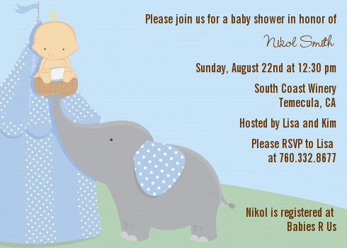 Boy Baby Shower Invitation Blue