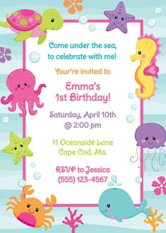 Under the Sea Baby Shower Invitations 2