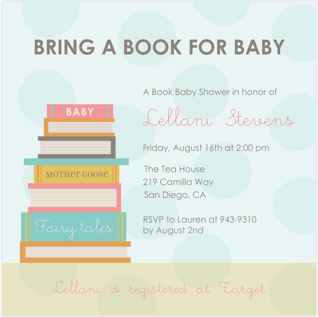 Book Themed Baby Shower Invitations 2