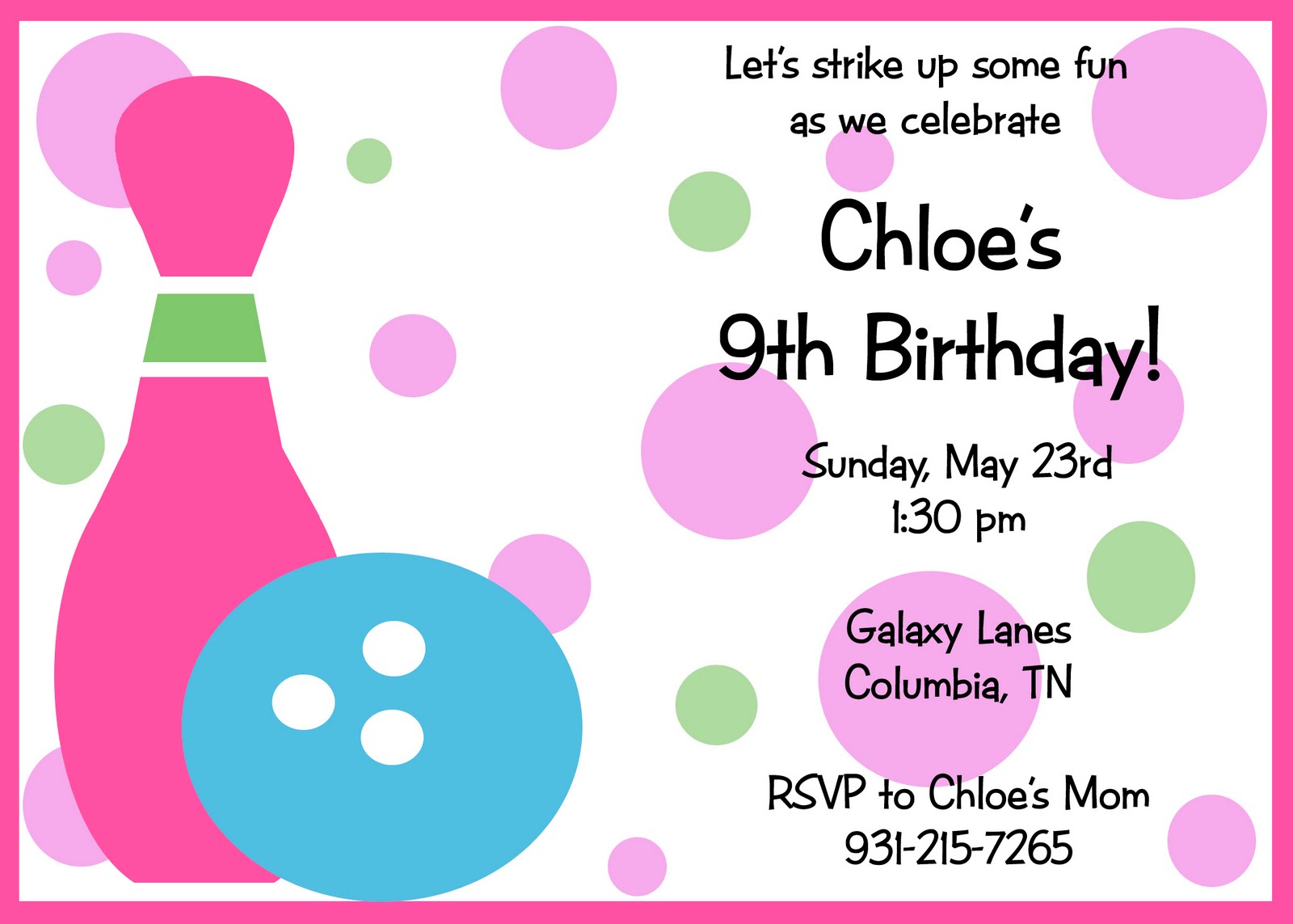 Bowling-Party-Invitations