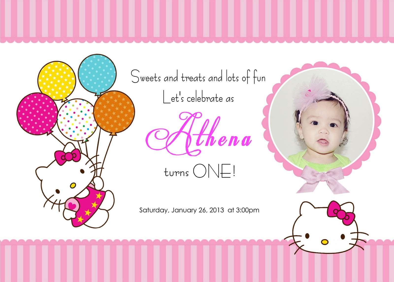 Hello Kitty Printable Birthday Invitations  Dolanpedia For Hello Kitty Birthday Card Template Free