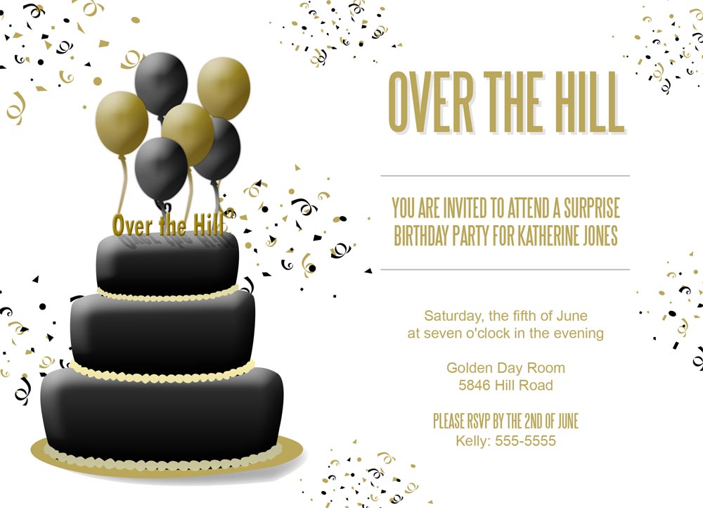 Over The Hill Birthday Invitations Dolanpedia