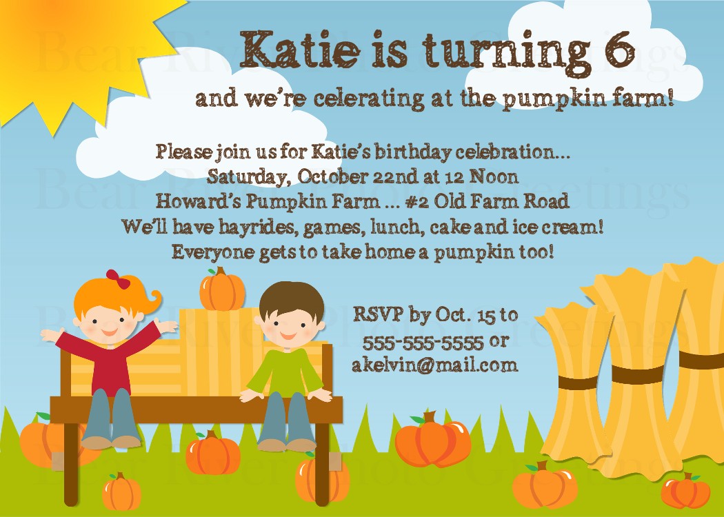 Pumpkin Patch Birthday Invitation