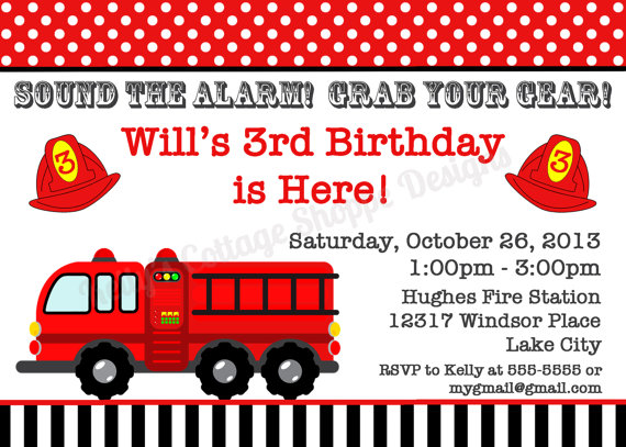Free Printable Fire Truck Birthday Invitations DolanPedia 