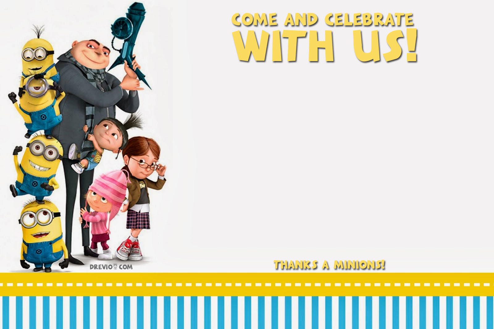 Free Printable Minions Birthday Invitation  Dolanpedia For Minion Card Template
