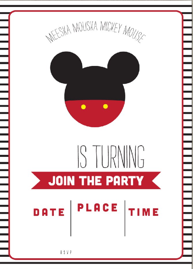 Free Simple Mickey Mouse Head Invitation Template Dolanpedia