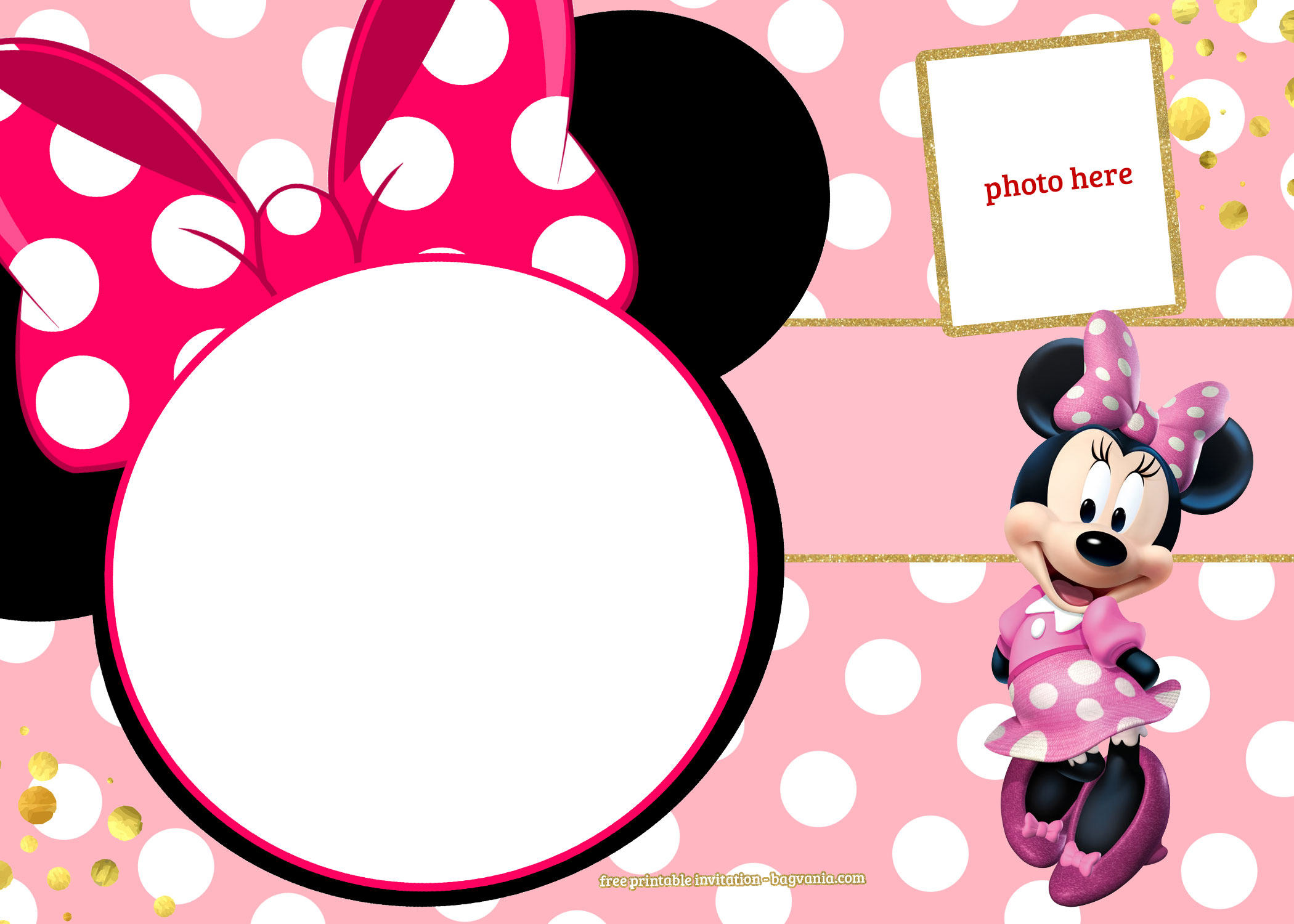 FREE Minnie Mouse Invitation Template  Dolanpedia With Regard To Minnie Mouse Card Templates