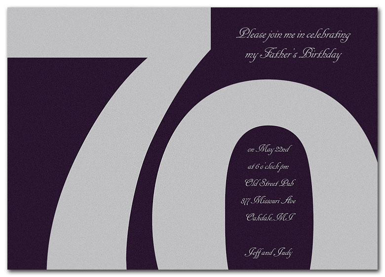 70th Birthday Invitation Classic