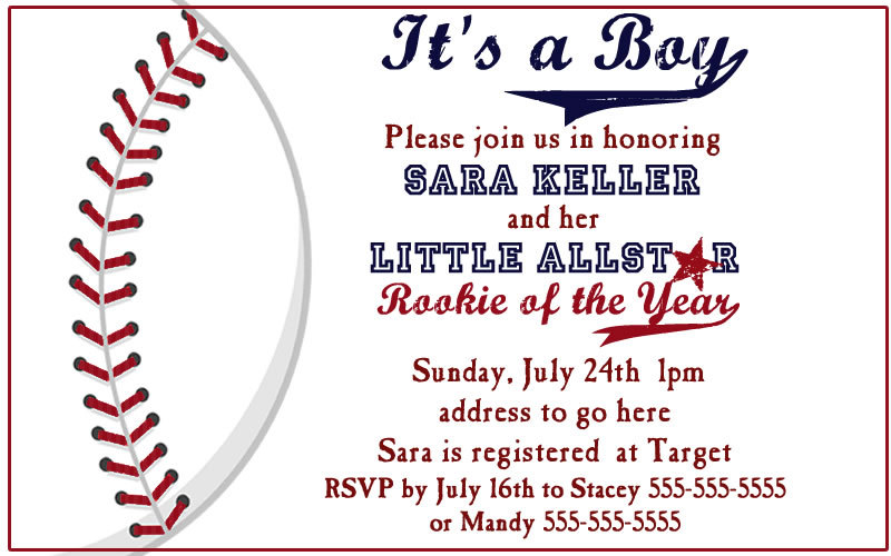 baseball baby shower invitations templates free