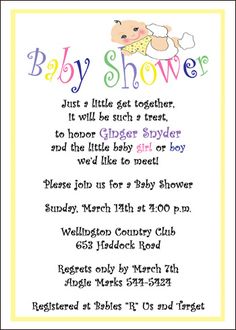 Baby Shower Invitation Wording Ideas 7