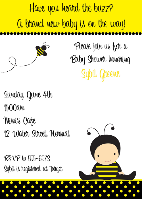 baby bee invitations