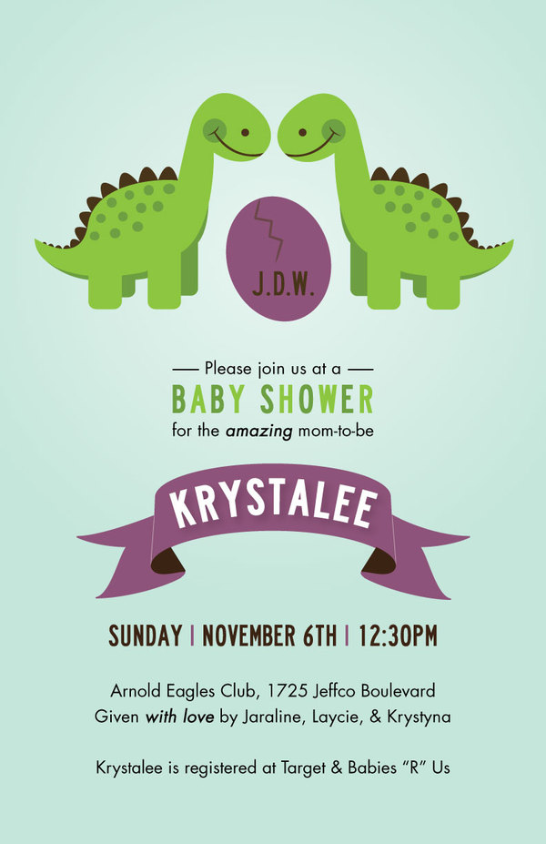 dinosaur baby shower invitation template free