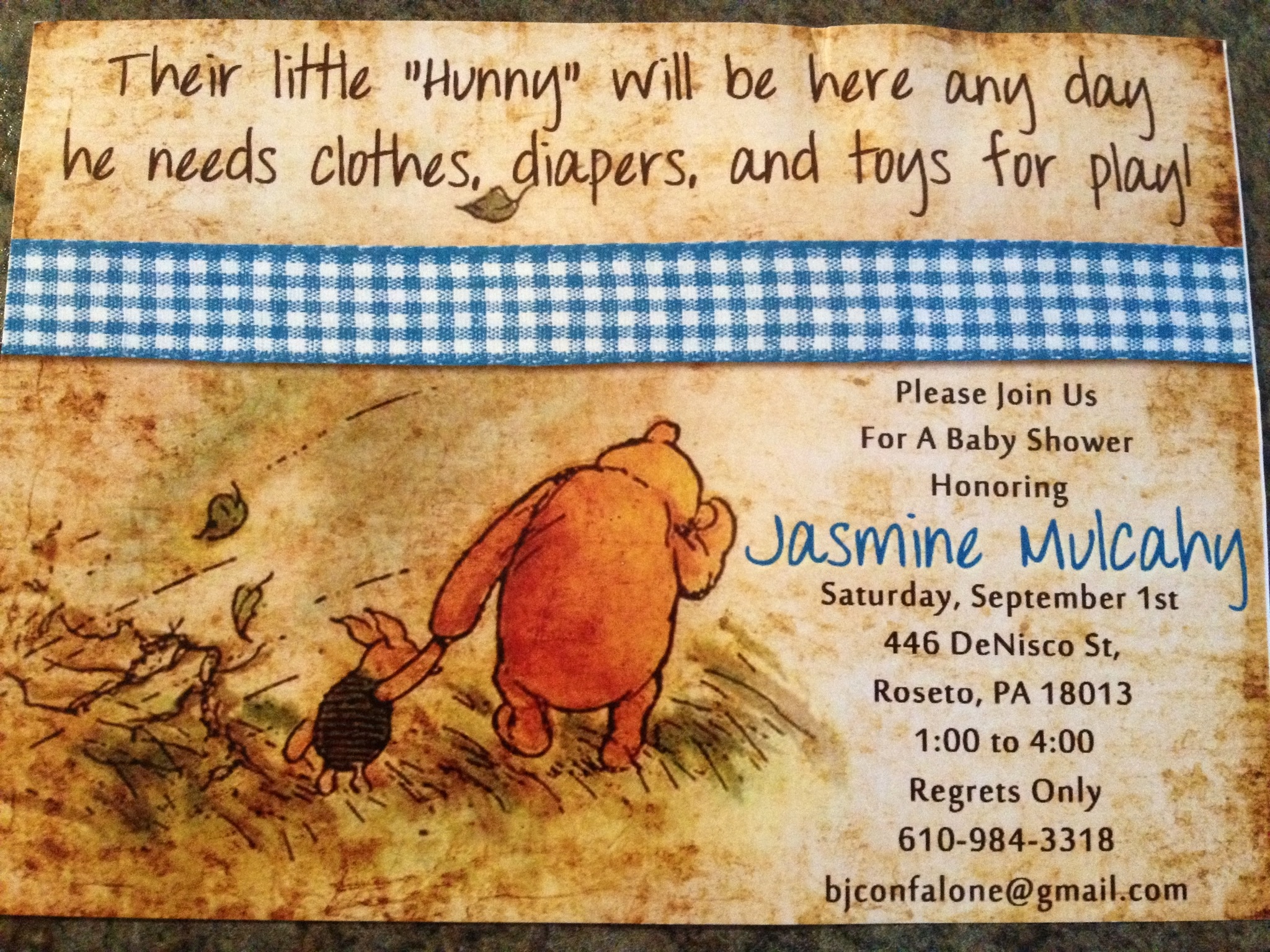 Classic Winnie The Pooh Baby Shower Invitations