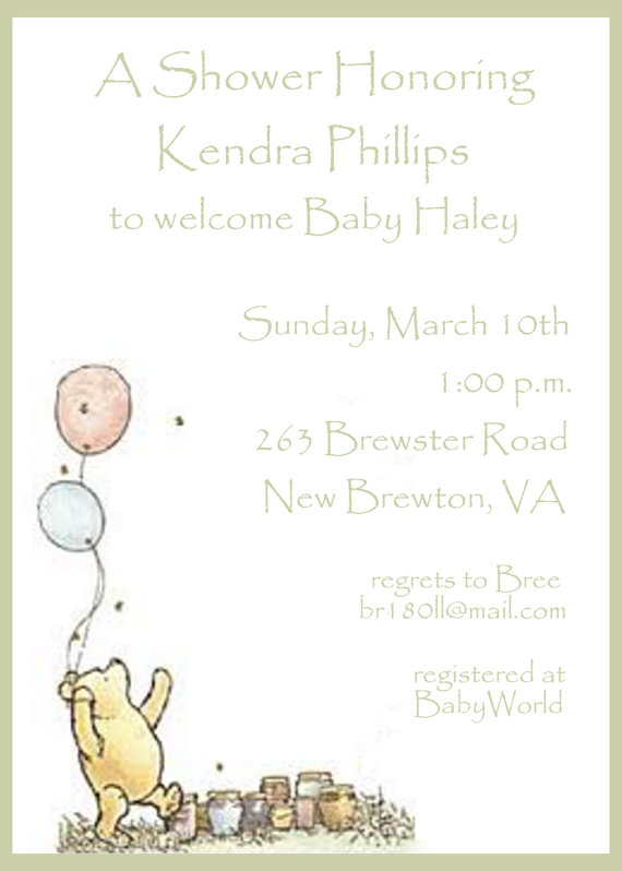 Winnie The Pooh Invitations Baby Shower Free Online