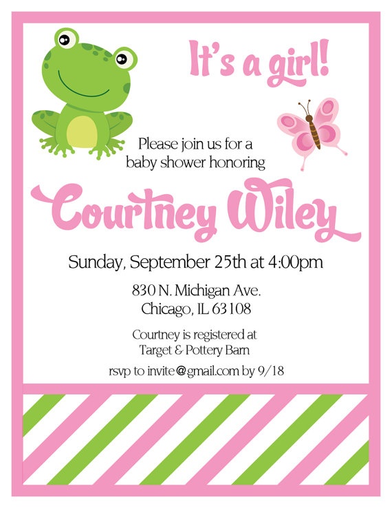 Free Frog Baby Shower Invitations Printable