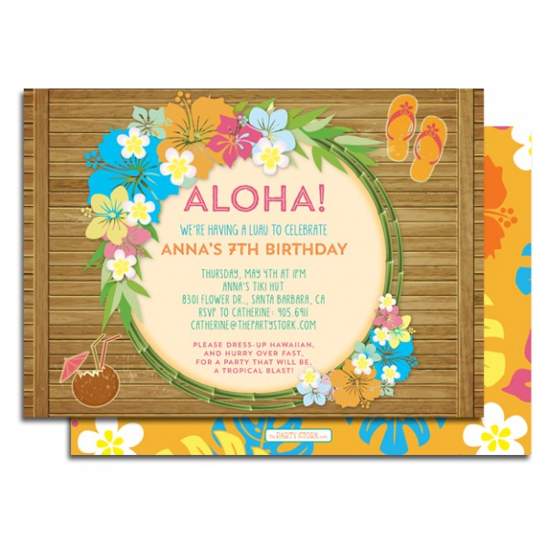 hawaiian theme baby shower invitations