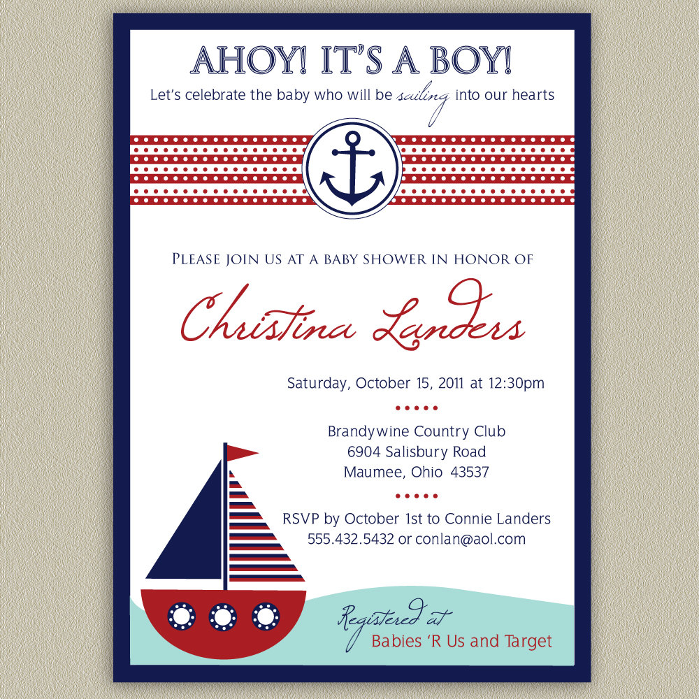 Nautical Themes Baby Shower Invitations2