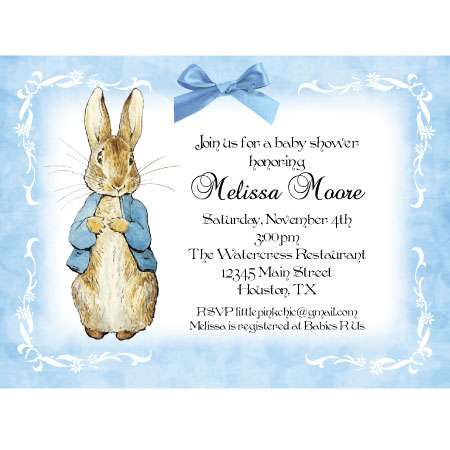 Peter Rabit Baby Shower Invitations