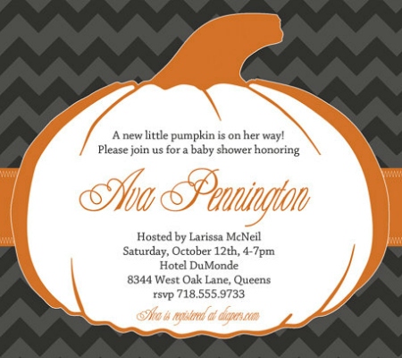 Pumpkin Baby Shower Invitation