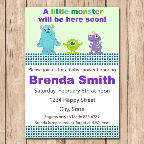 mOnster Baby Shower Invitations 3