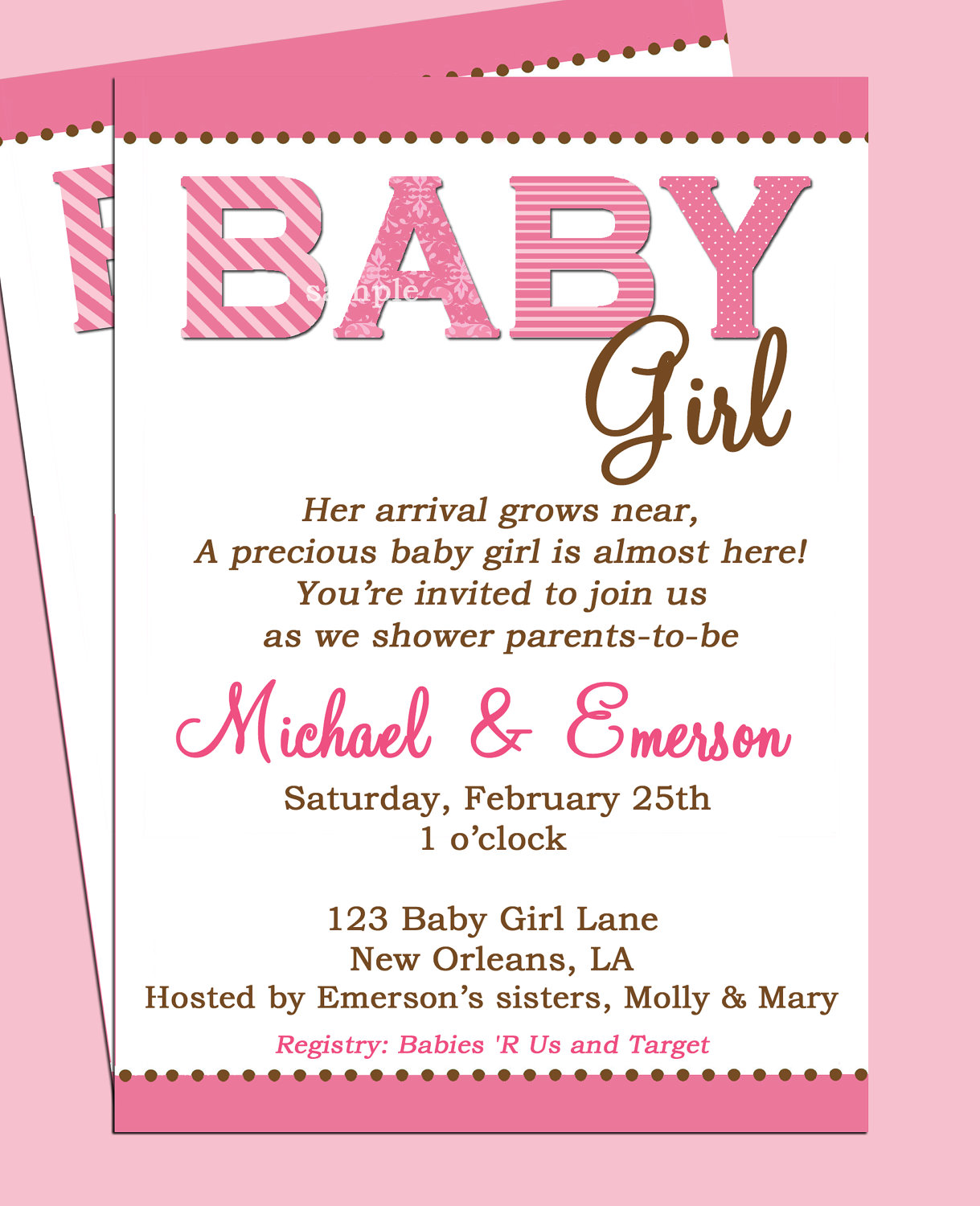 Baby Shower Invitations For Girl Dolanpedia Invitations Template