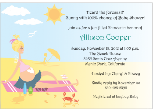 Beach Baby Shower Invitations 3