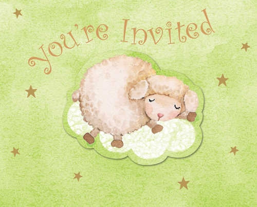Lamb Baby SHower Invitations3