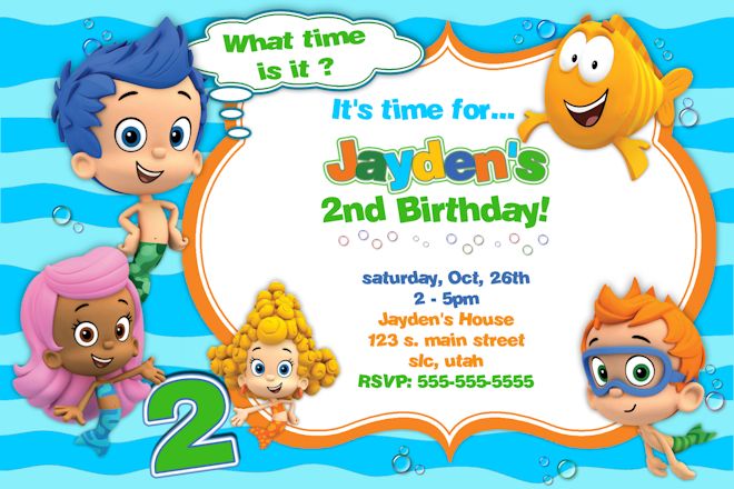 Free Printable Bubble Guppies Birthday Invitations DolanPedia 