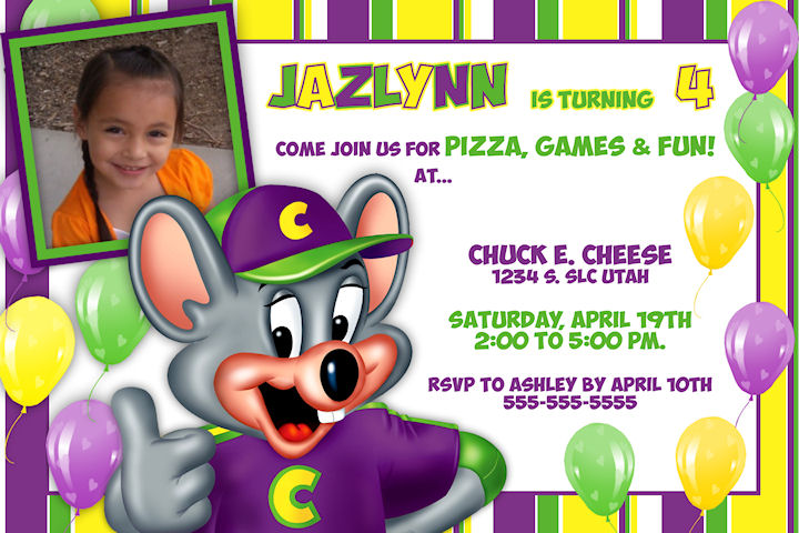 Chuck E Cheese Birthday Party Invitations | Dolanpedia