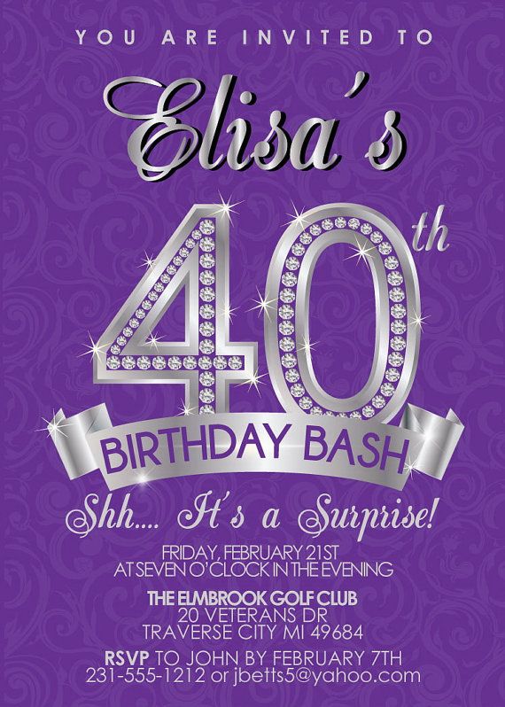 40th Birthday Invitations For Women | | DolanPedia ...