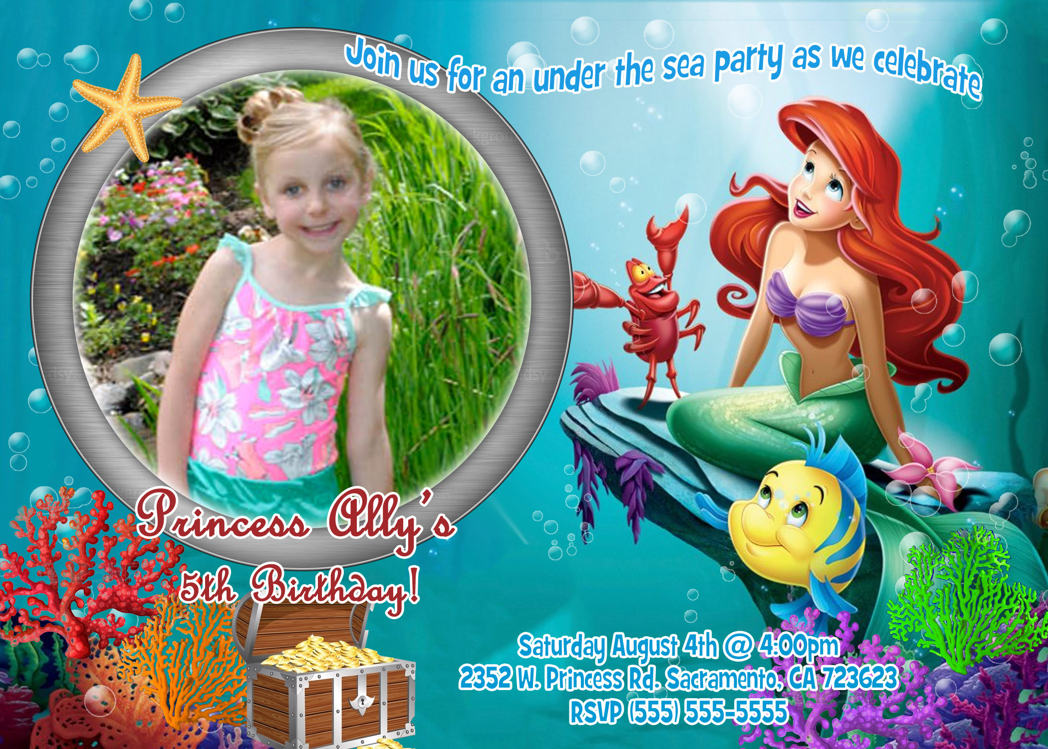 Little Mermaid Birthday Party Invitations | | DolanPedia ...