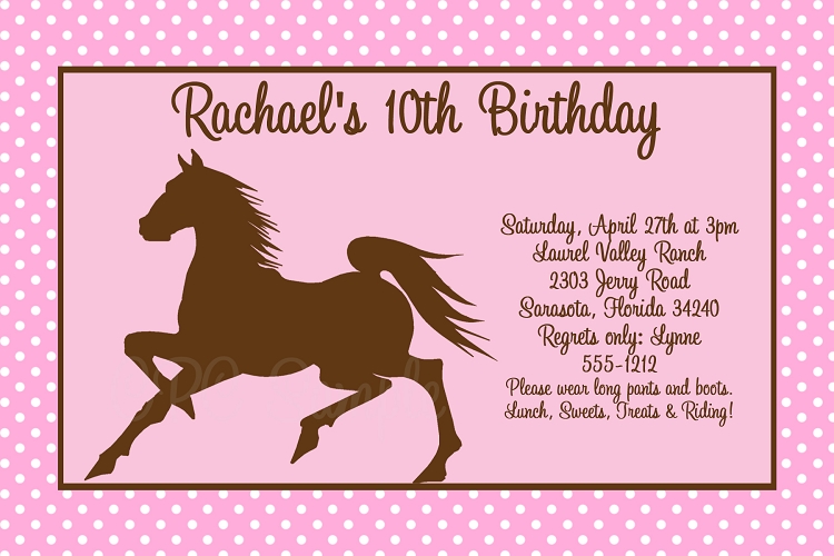 Free Printable Horse Birthday Party Invitations DolanPedia 