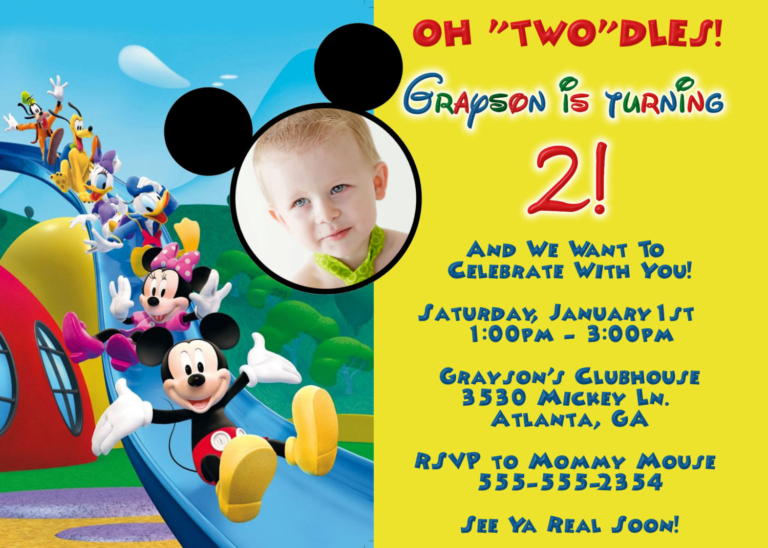 Mickey Mouse 1St Birthday Invitations Template from www.dolanpedia.com