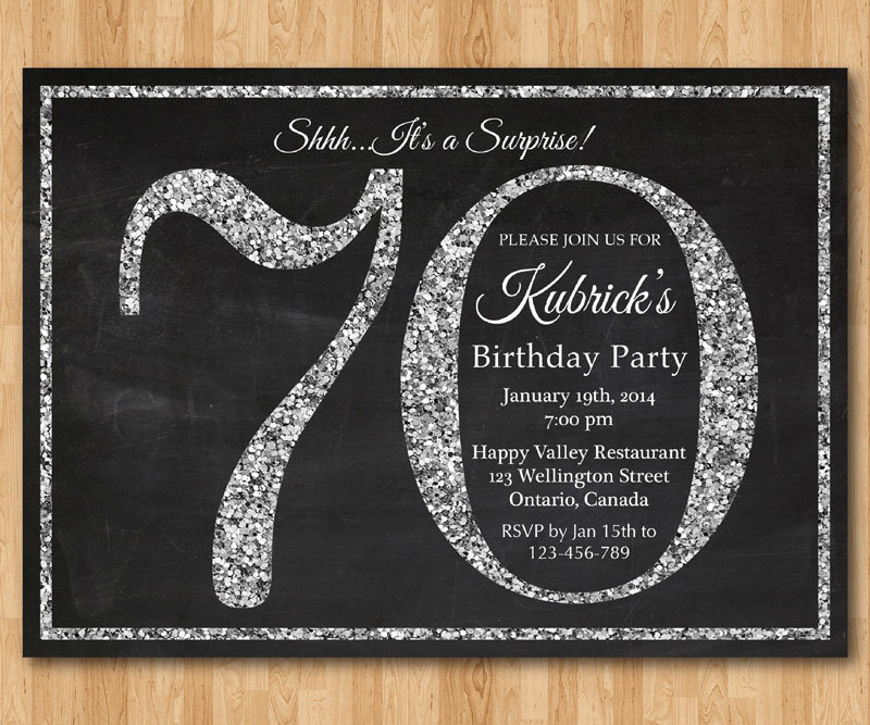 70th Surprise Birthday Party Invitations | Dolanpedia