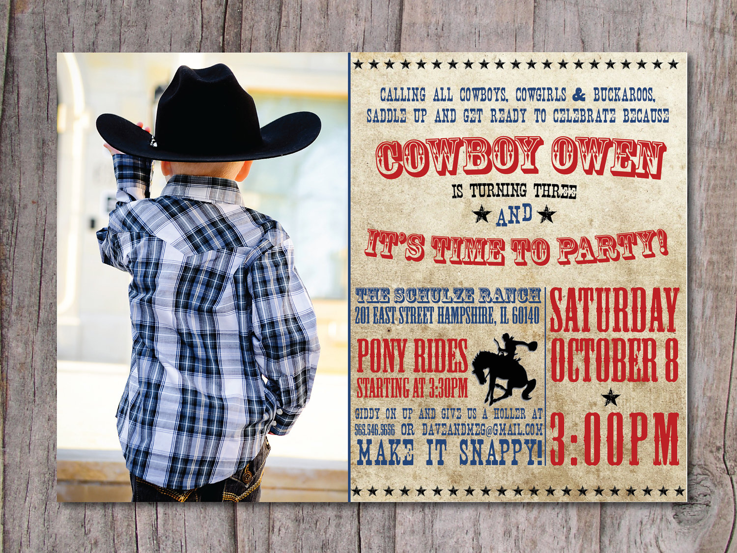 Cowboy Theme Party Invitations Free Printable