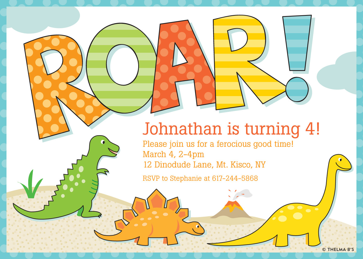 Free Printable Dinosaur Birthday Invitations Dolanpedia
