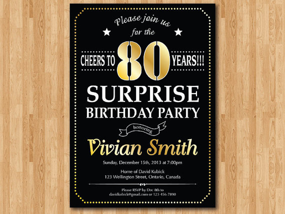 Surprise 80Th Birthday Invitation Wording Ideas 6