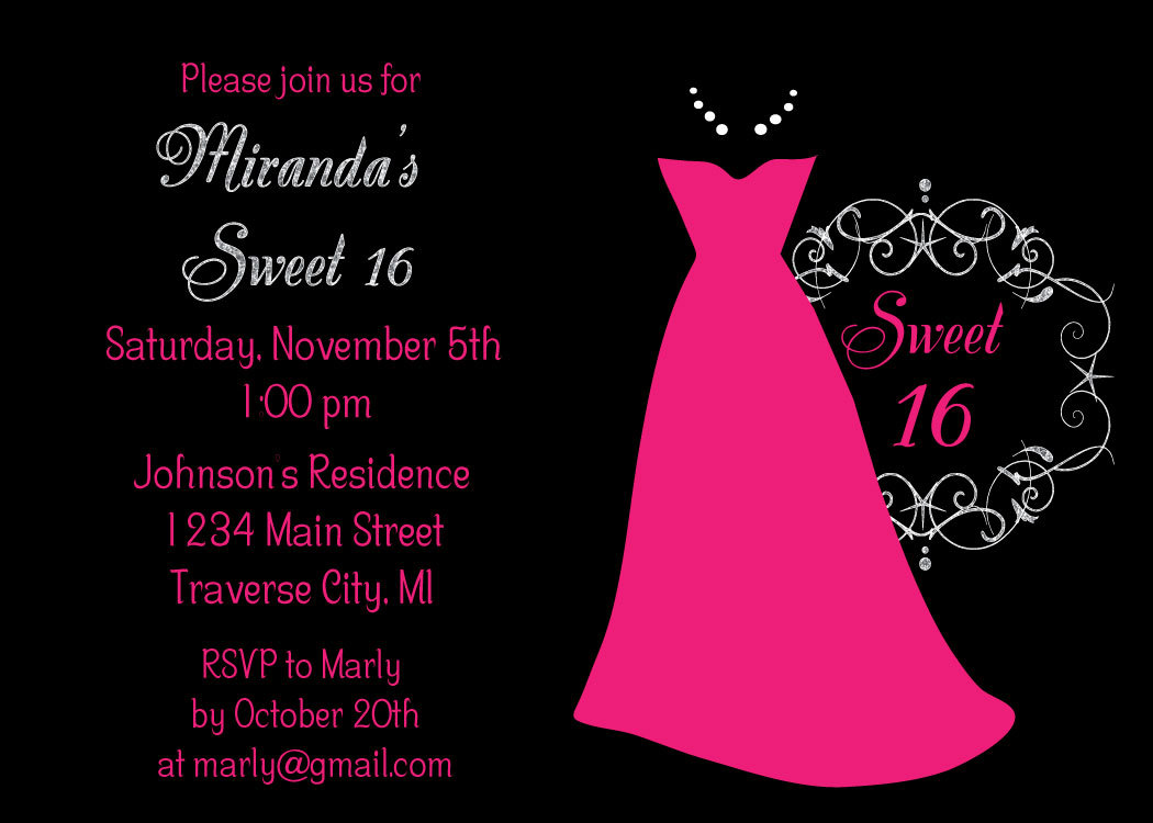 Free Printable Sweet 16 Birthday Invitation Templates