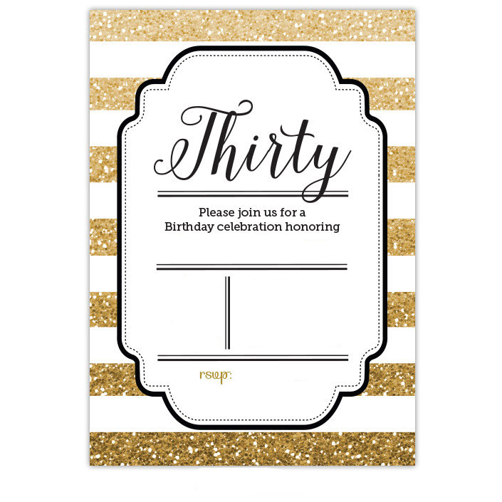 Free Printable Gold Glitter 30th Birthday Invitation Dolanpedia