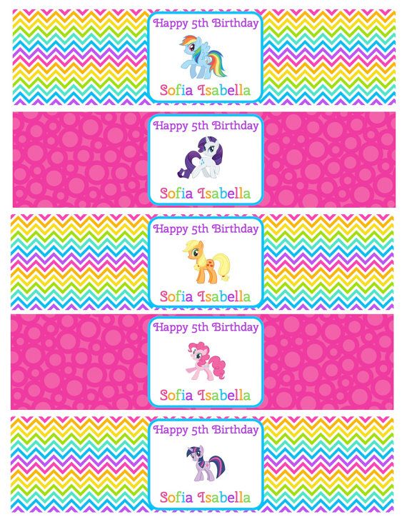 water bottle labels my little pony