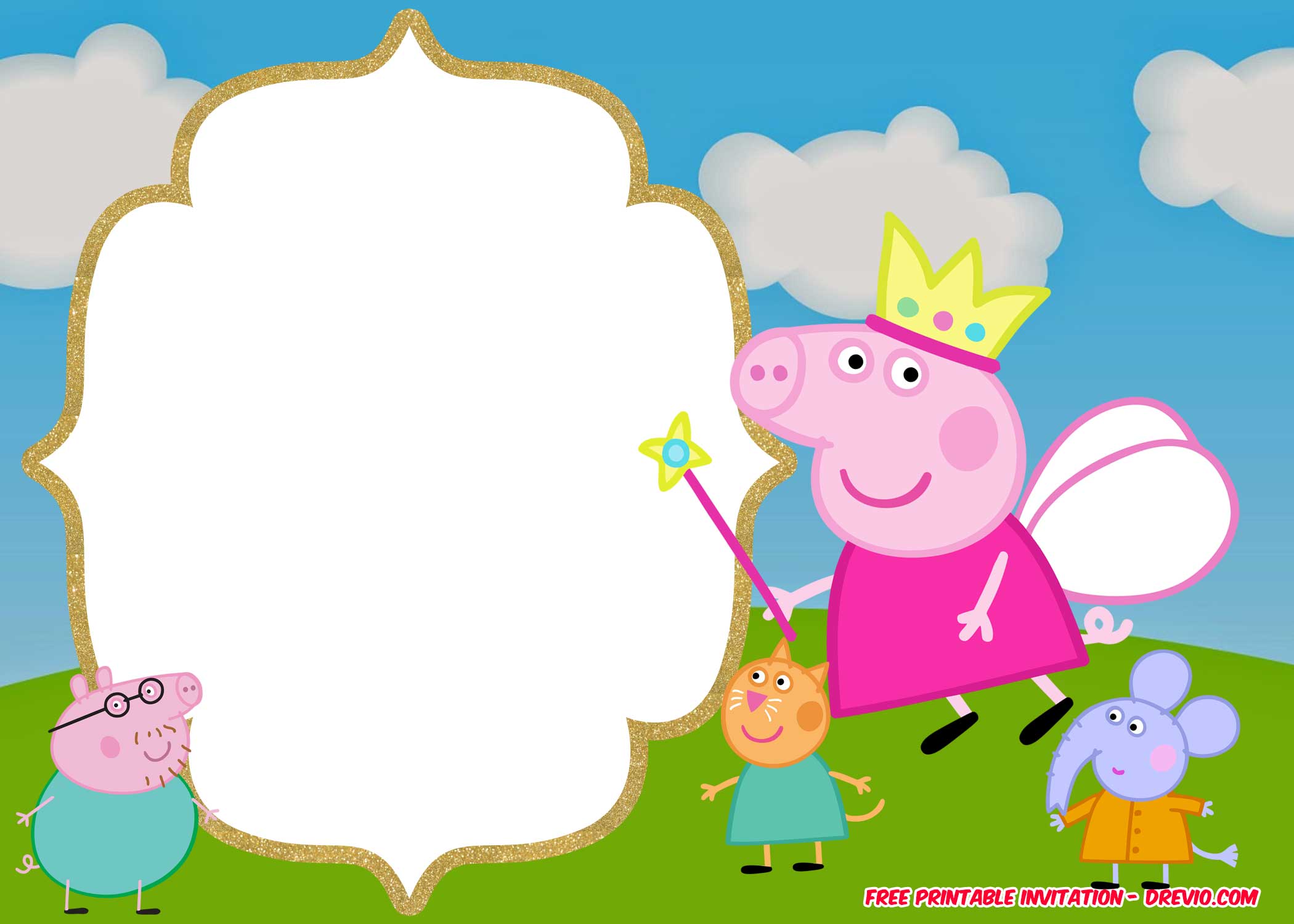 Peppa Pig Birthday Invitation Template 3