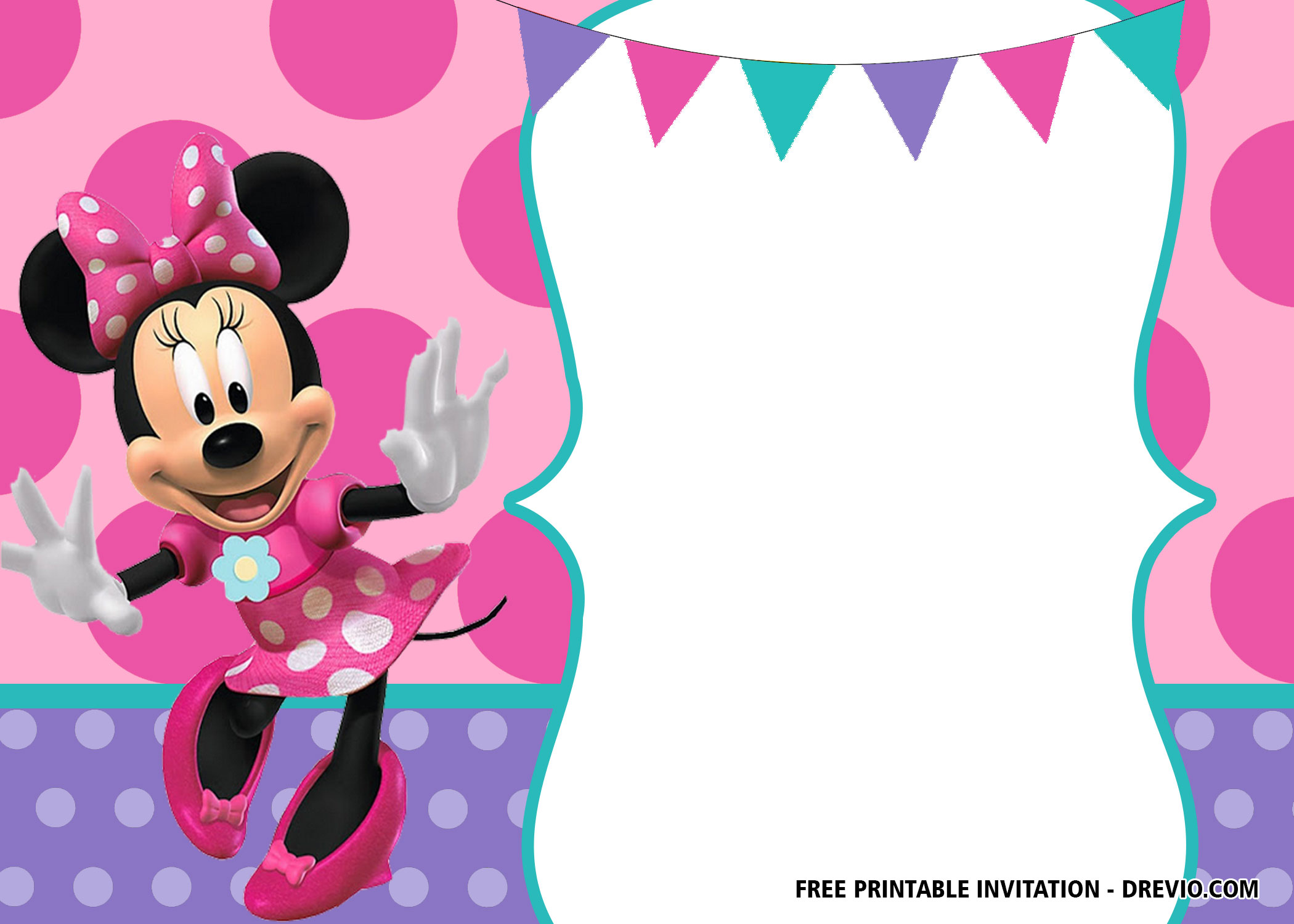 Free Minnie Mouse Birthday Invitation Templates Editable Dolanpedia