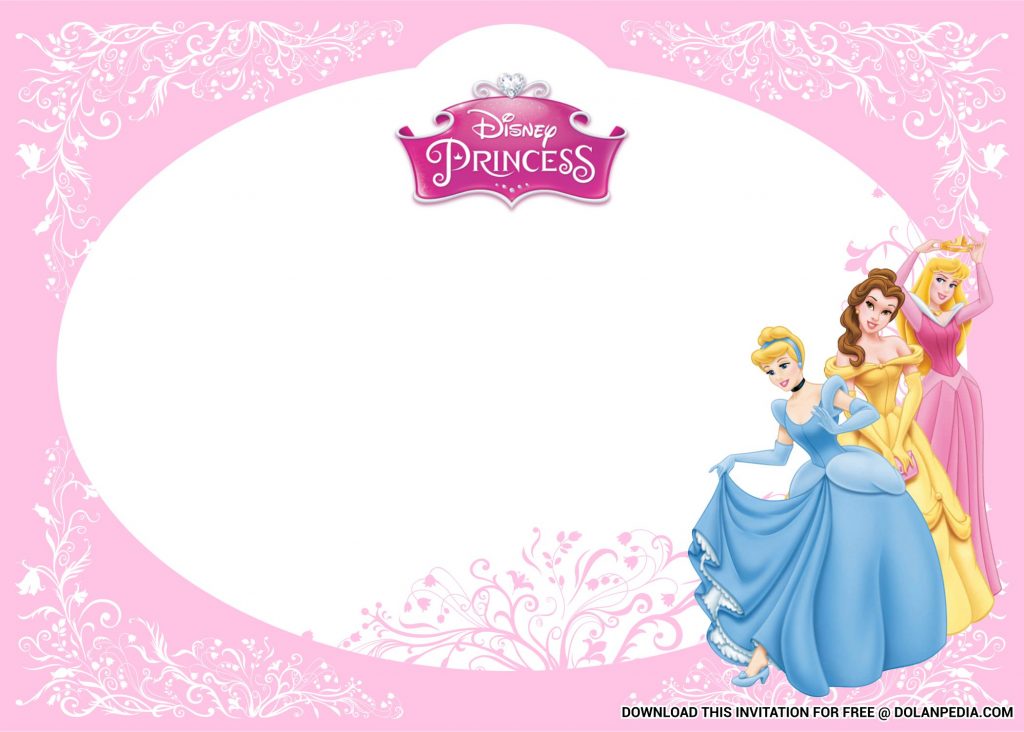 Free Printable Disney Invitation Templates With Blush Pink Background
