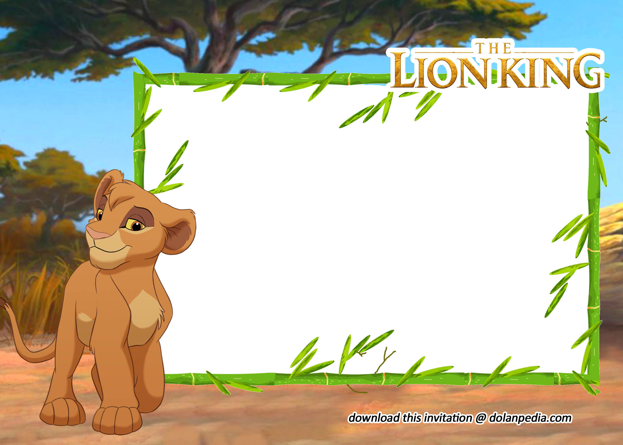 DownloadablePrintable Personalised The Lion King children Birthday Party Invitation