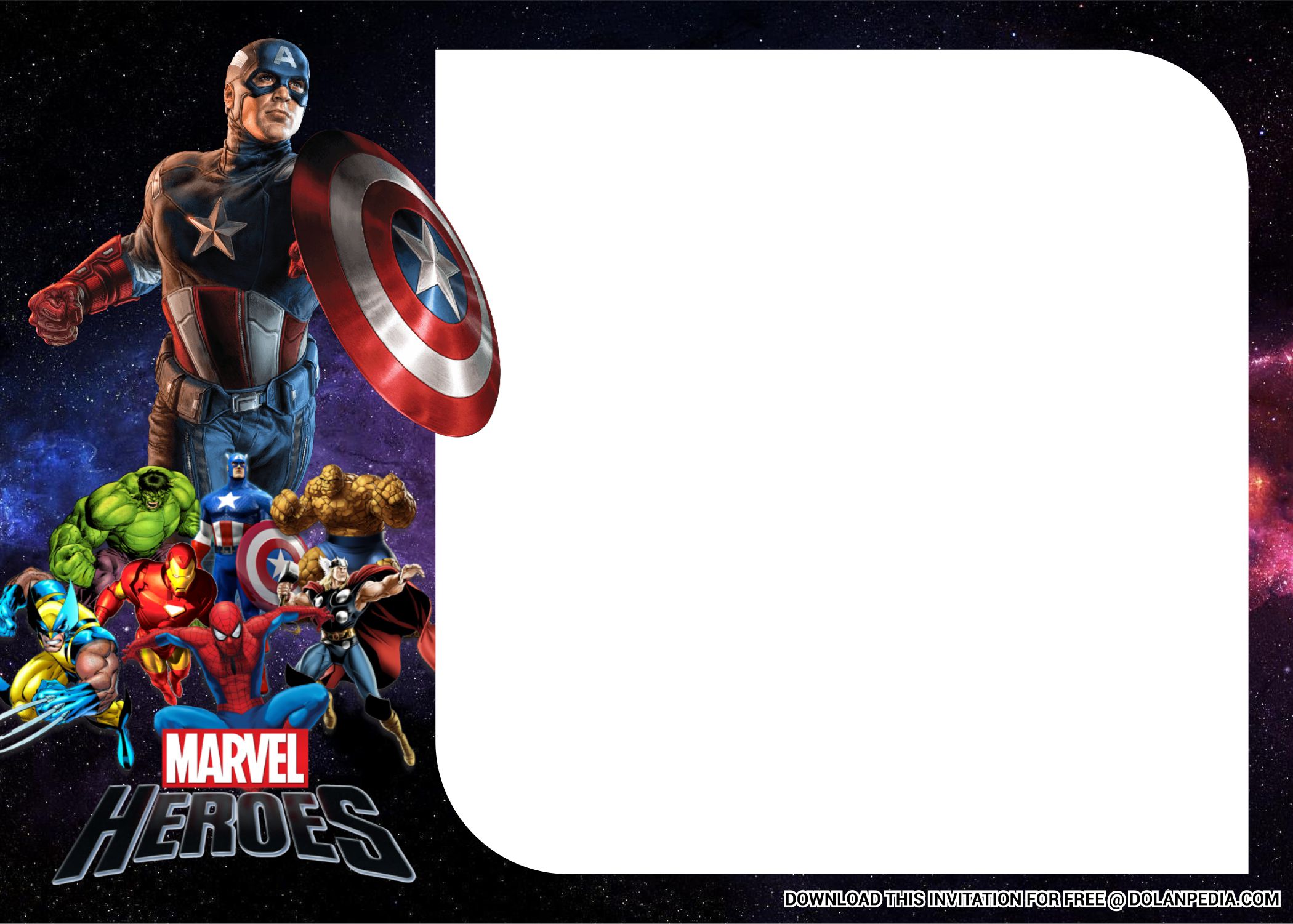 FREE Printable) – Epic Superhero Birthday Party Invitation Throughout Avengers Birthday Card Template