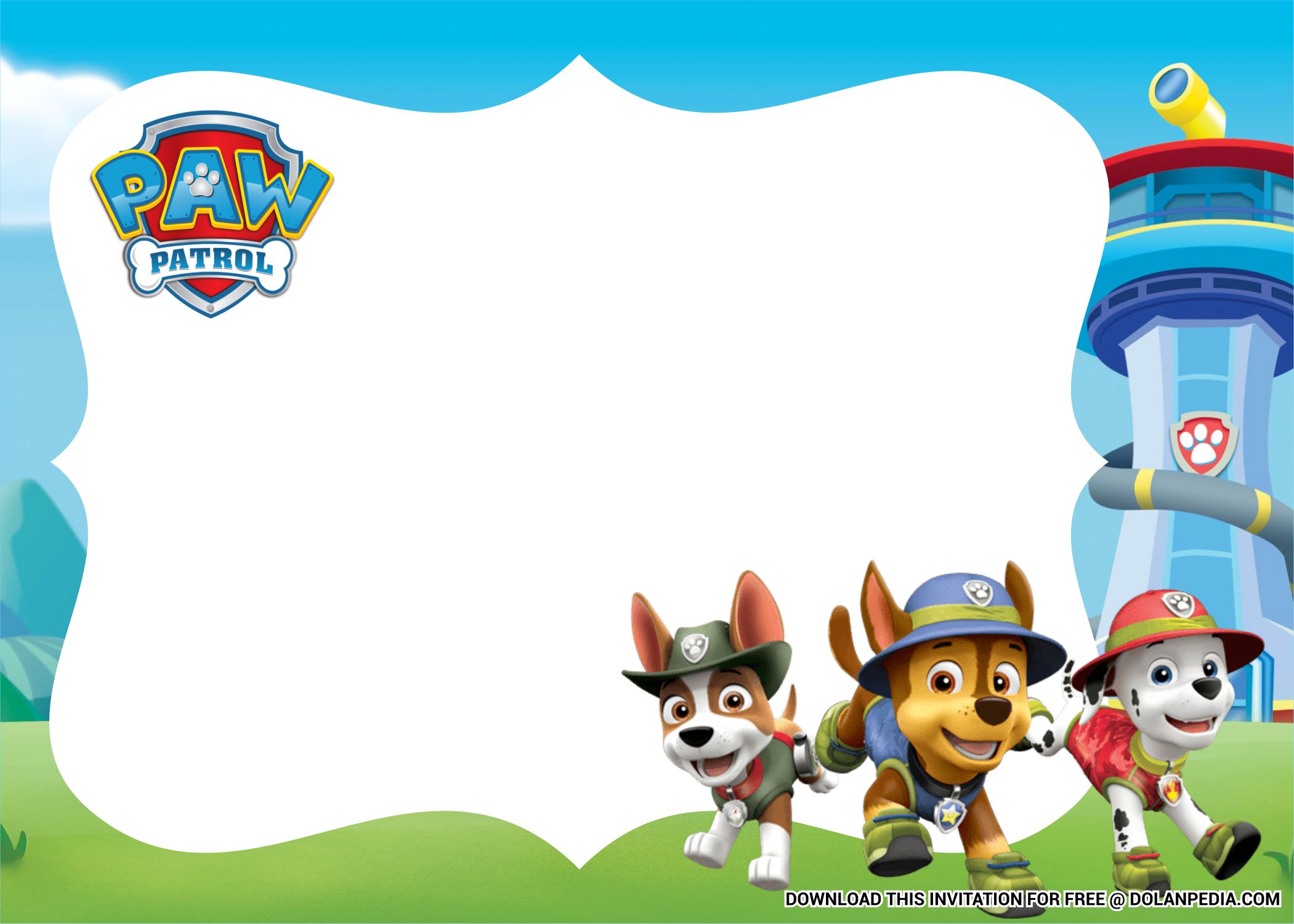 (FREE Printable) Cute Paw Patrol Birthday Invitation Templates