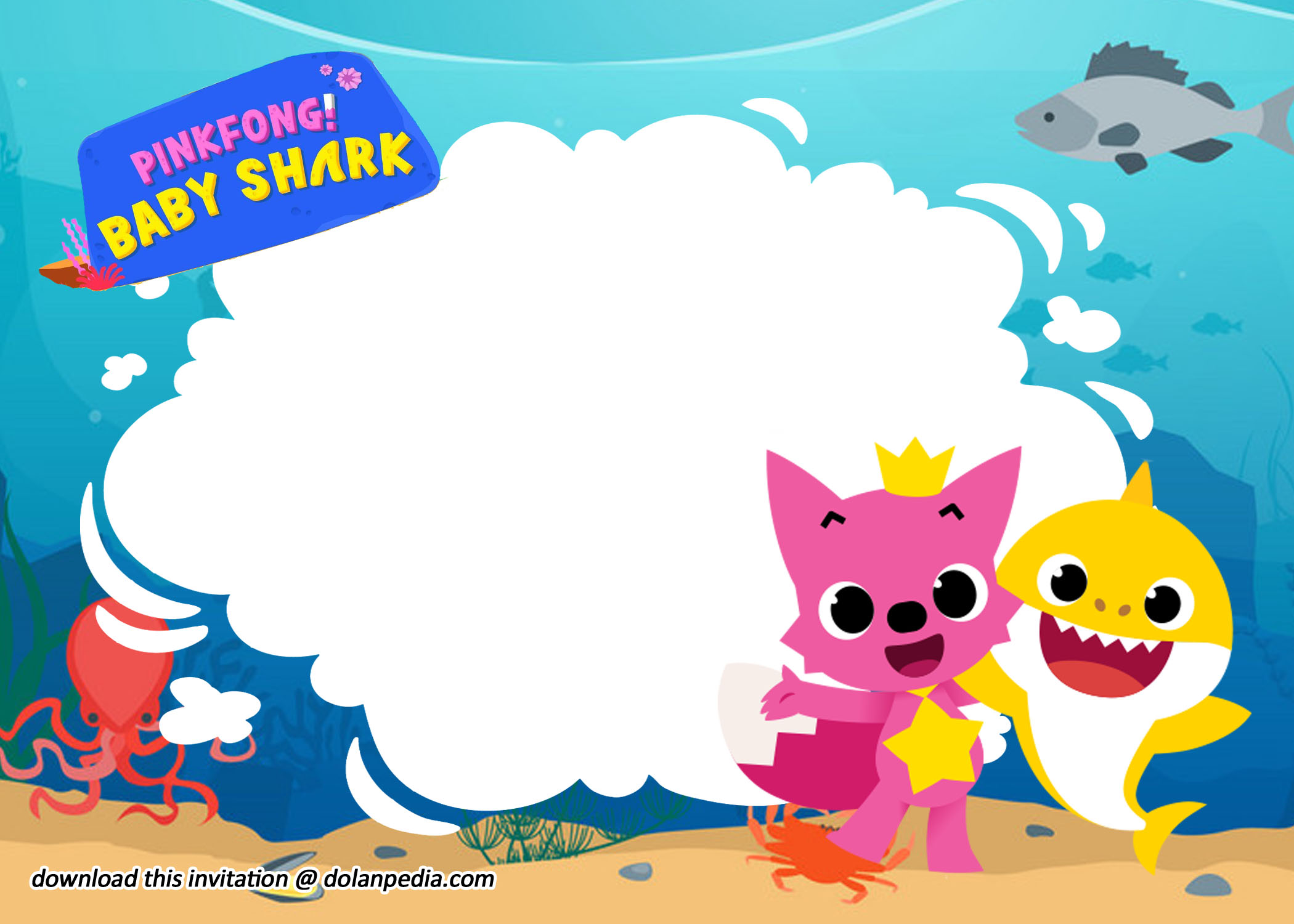 Baby Shark Invitations Template Free