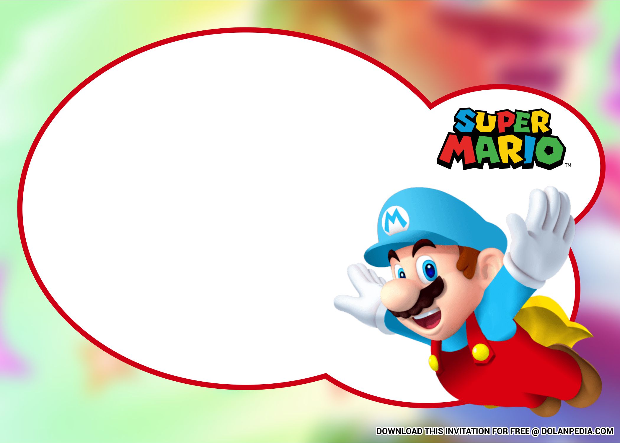 (FREE Printable) Super Mario Invitation Templates Dolanpedia